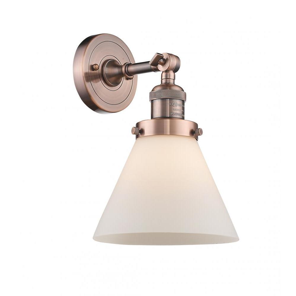 Cone - 1 Light - 8 inch - Antique Copper - Adjustable Sconce