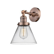 Cone - 1 Light - 8 inch - Antique Copper - Adjustable Sconce