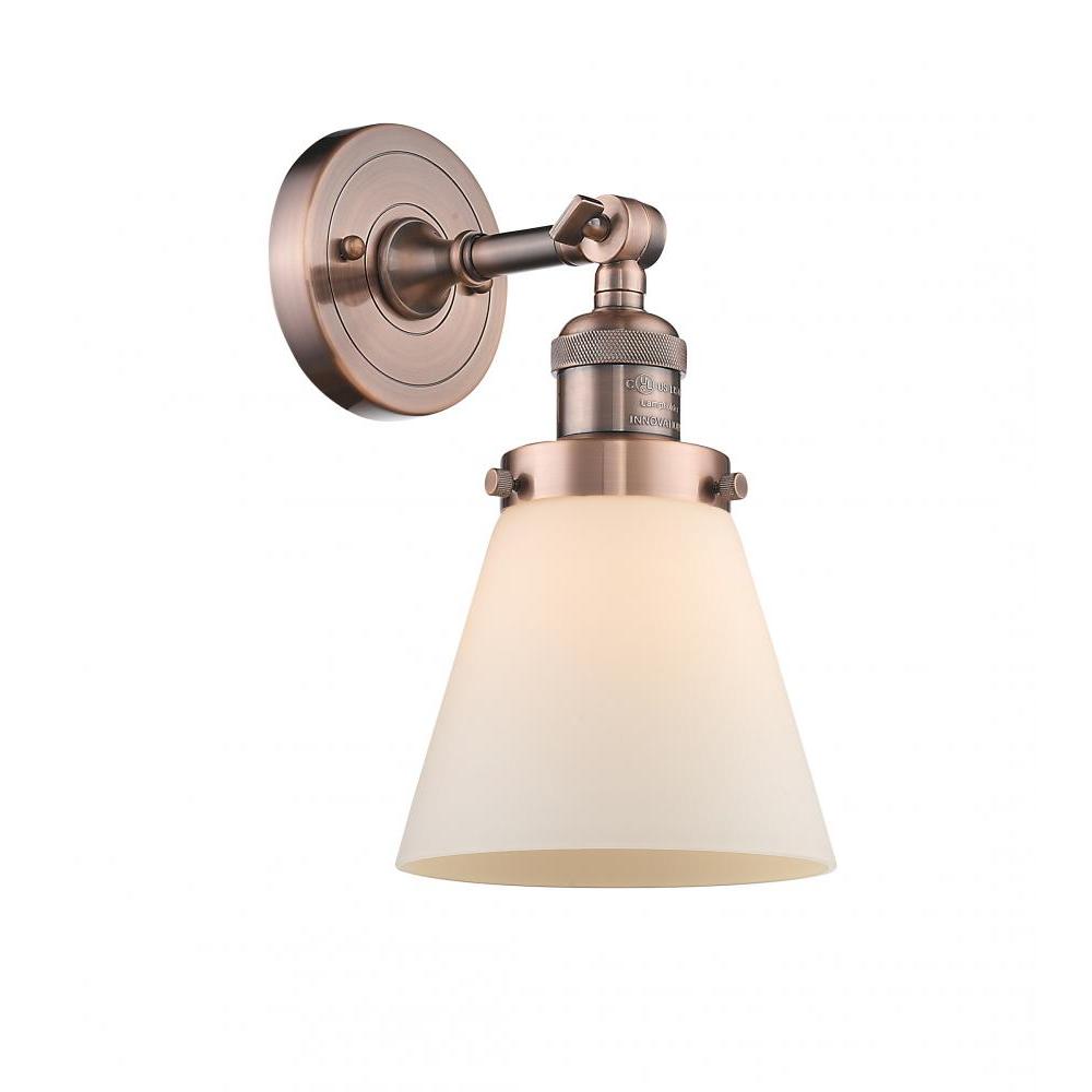 Cone - 1 Light - 6 inch - Antique Copper - Adjustable Sconce