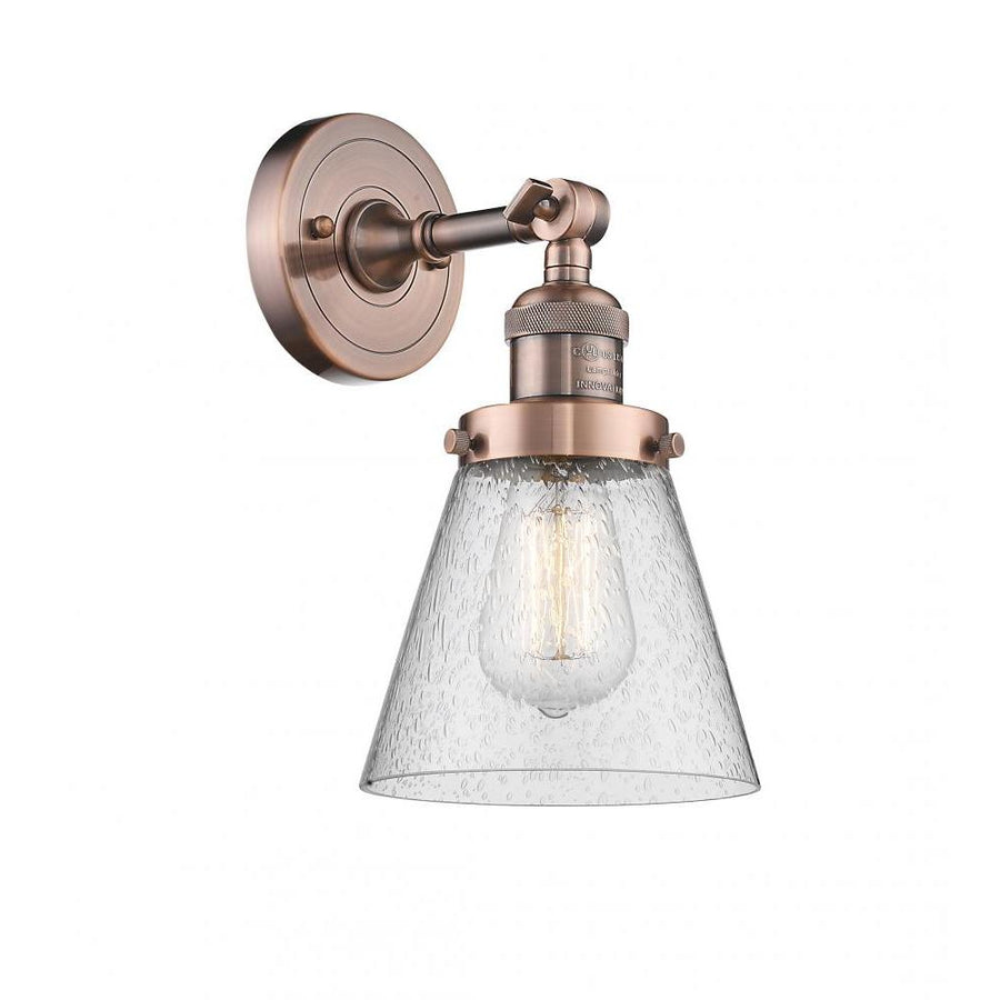Cone - 1 Light - 6 inch - Antique Copper - Adjustable Sconce