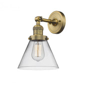Cone - 1 Light - 8 inch - Brushed Brass - Adjustable Sconce