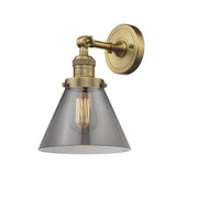 Cone - 1 Light - 8 inch - Brushed Brass - Adjustable Sconce