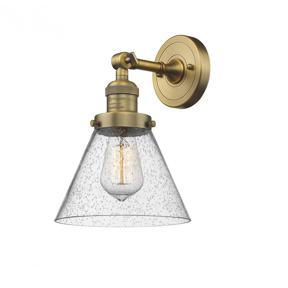 Cone - 1 Light - 8 inch - Brushed Brass - Adjustable Sconce
