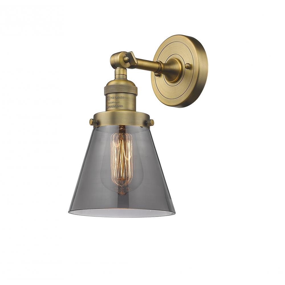 Cone - 1 Light - 6 inch - Brushed Brass - Adjustable Sconce