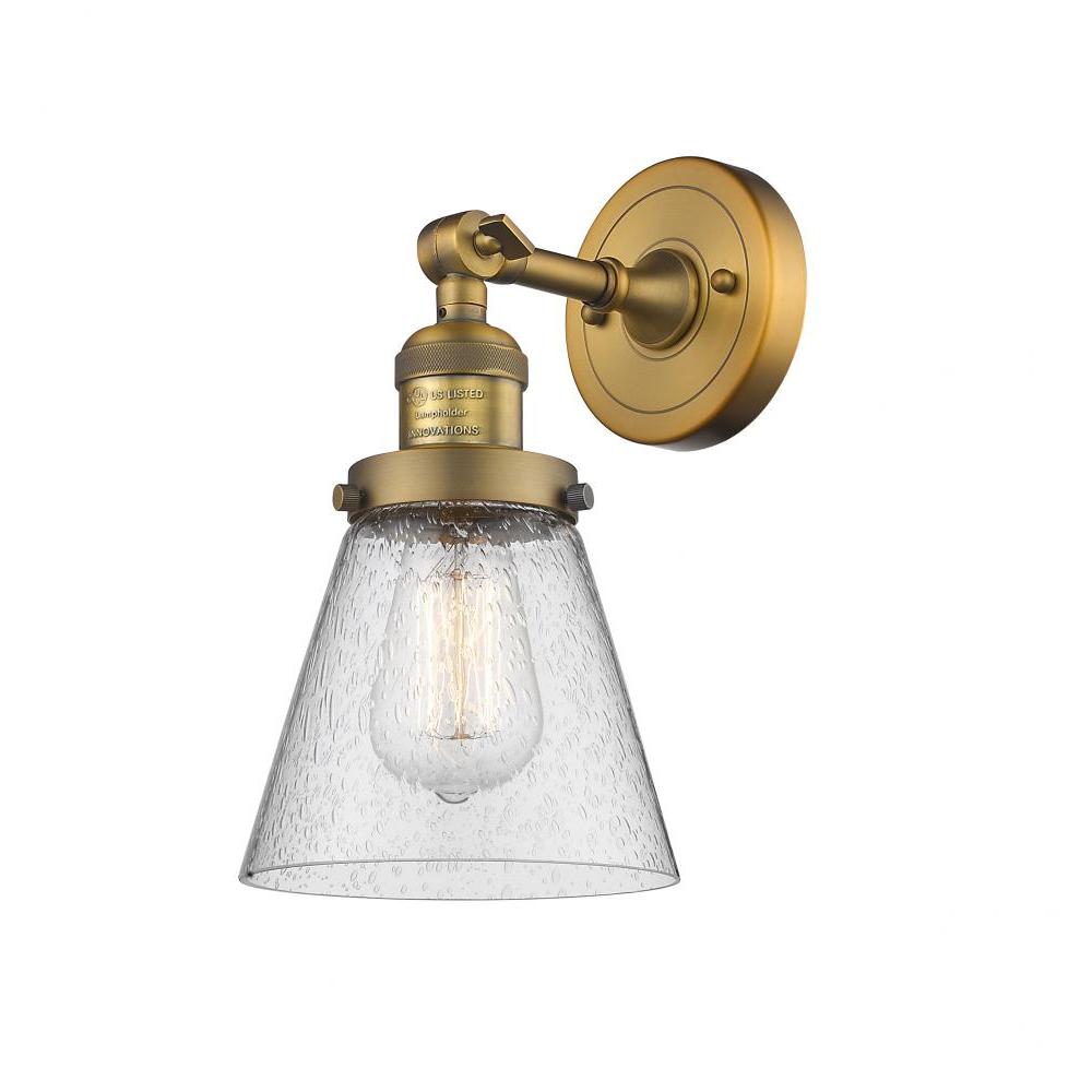 Cone - 1 Light - 6 inch - Brushed Brass - Adjustable Sconce