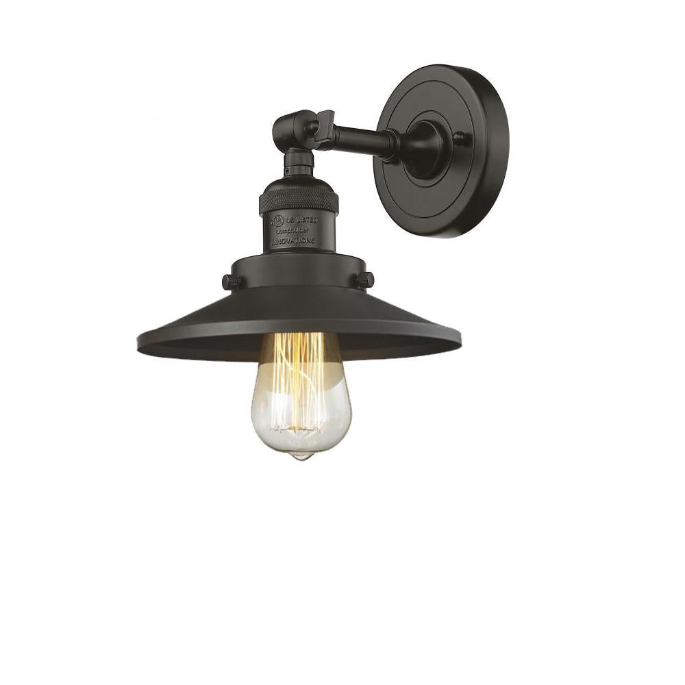 Railroad - 1 Light - 8 inch - Oil Rubbed Bronze - Adjustable Sconce