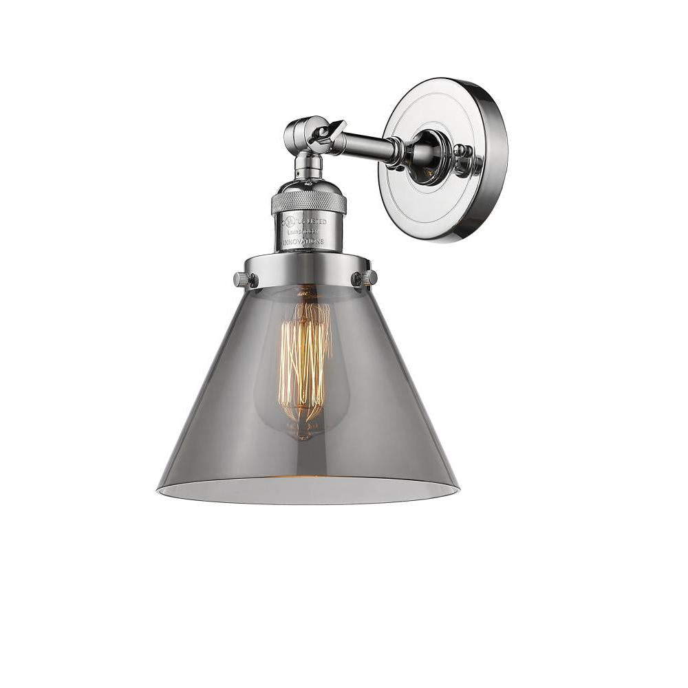 Cone - 1 Light - 8 inch - Polished Chrome - Adjustable Sconce