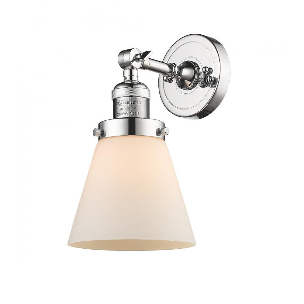 Cone - 1 Light - 6 inch - Polished Chrome - Adjustable Sconce