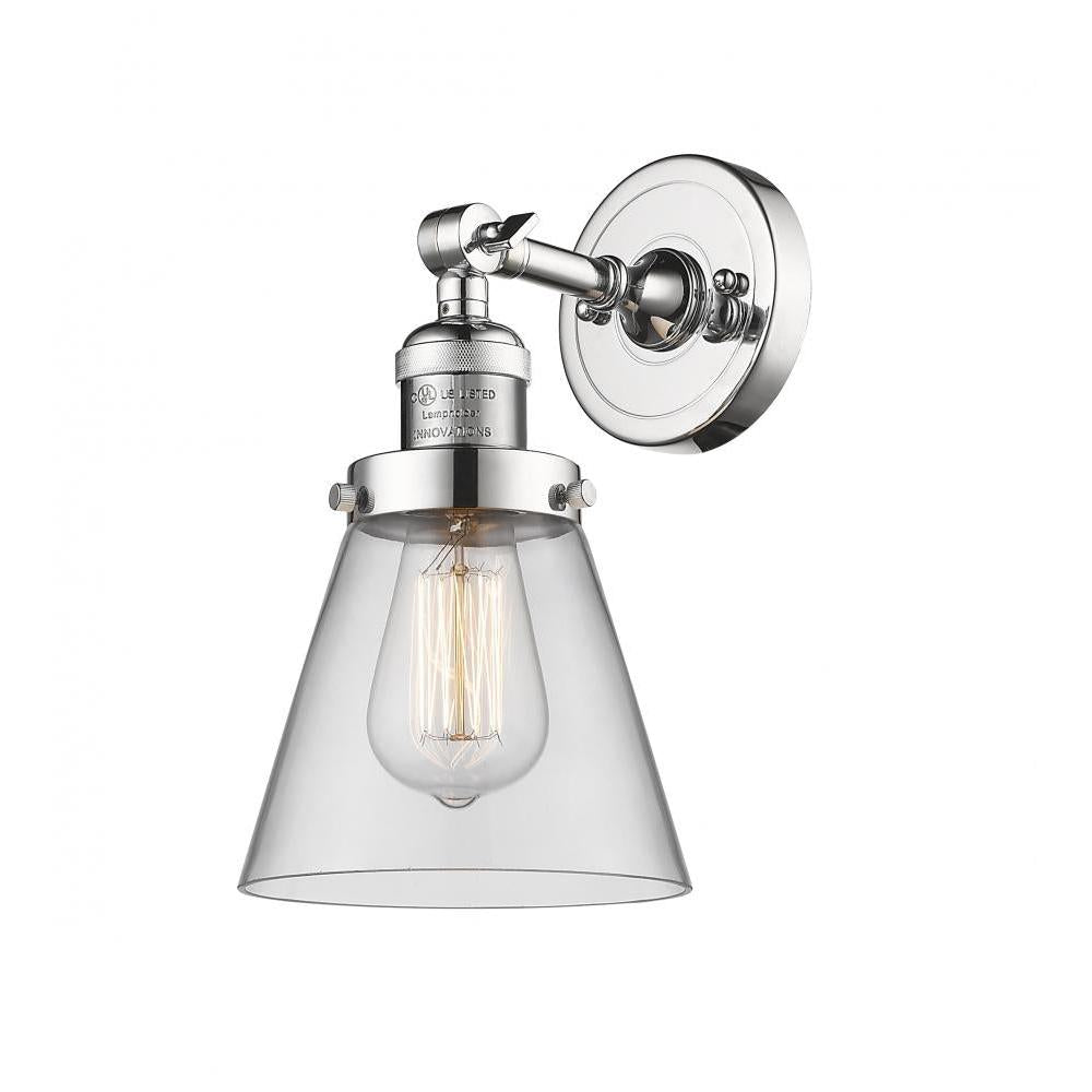 Cone - 1 Light - 6 inch - Polished Chrome - Adjustable Sconce