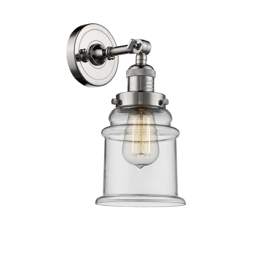 Canton - 1 Light - 7 inch - Polished Nickel - Adjustable Sconce