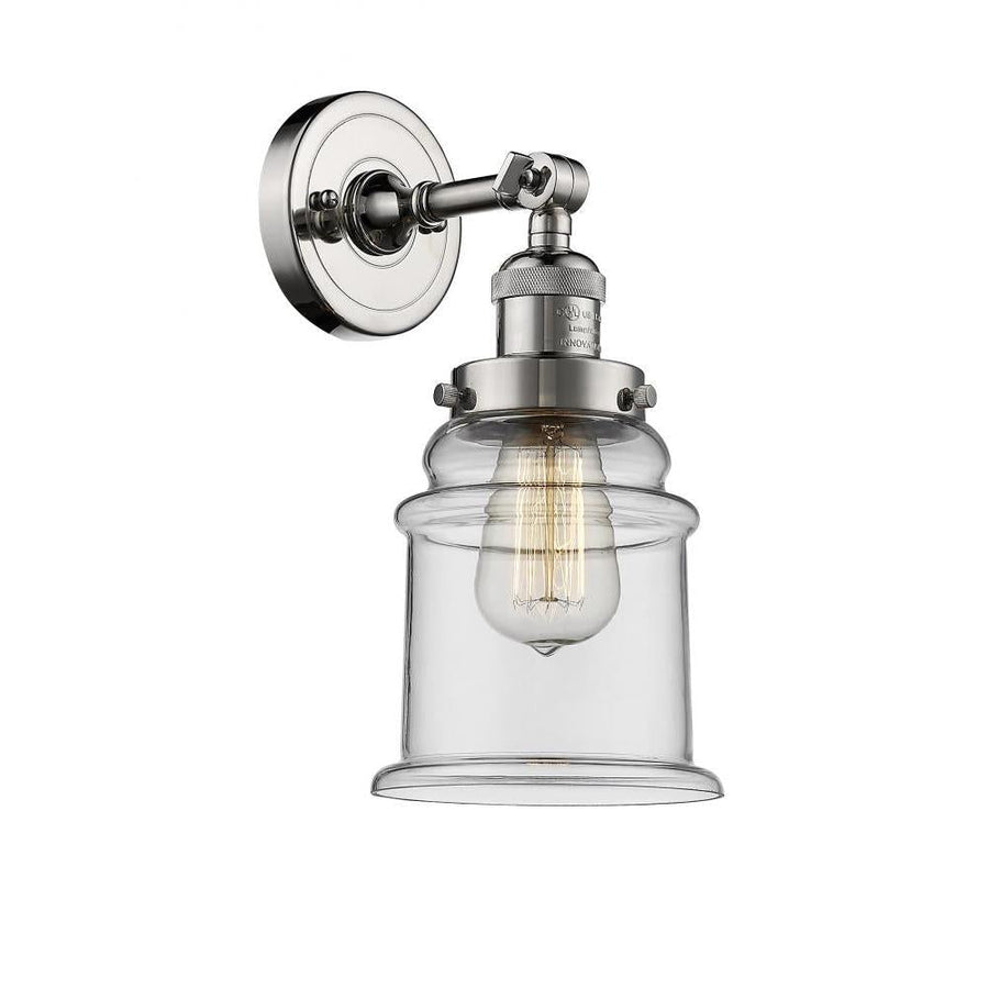Canton - 1 Light - 7 inch - Polished Nickel - Adjustable Sconce