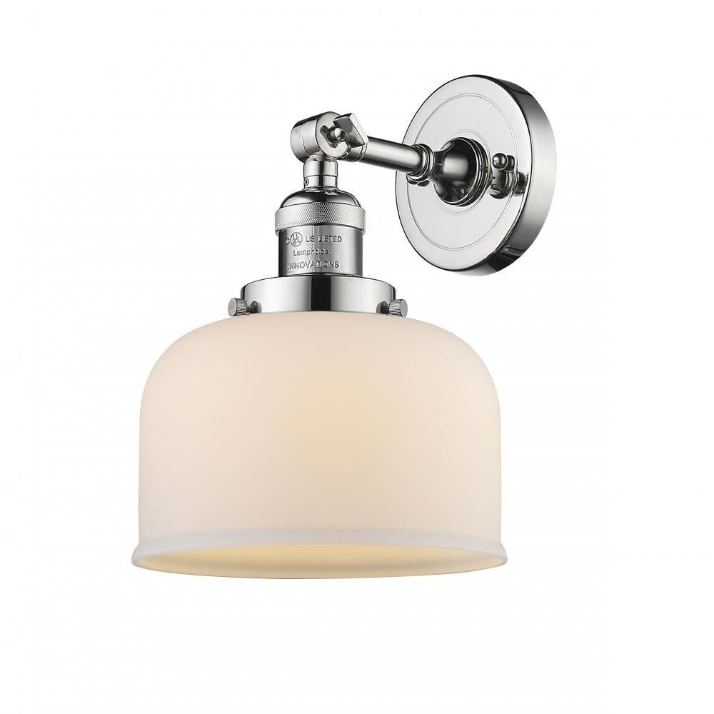 Bell - 1 Light - 8 inch - Polished Nickel - Adjustable Sconce