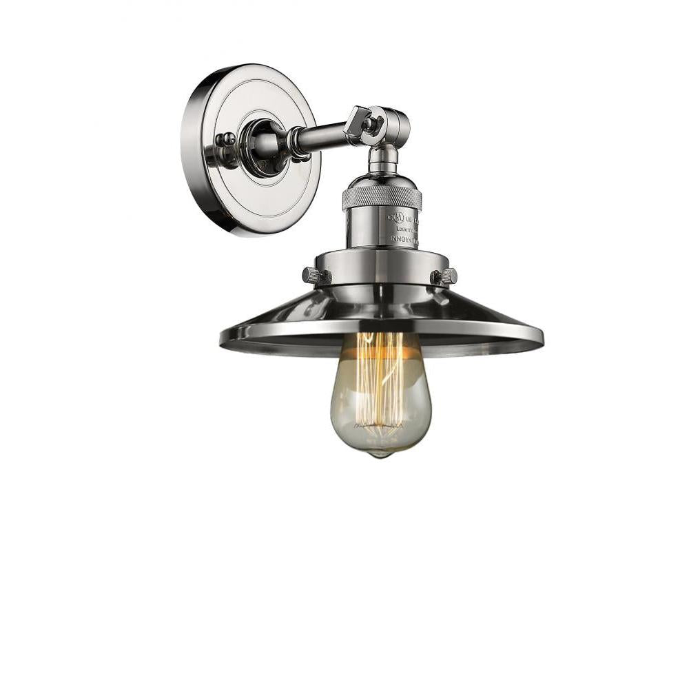 Railroad - 1 Light - 8 inch - Polished Nickel - Adjustable Sconce