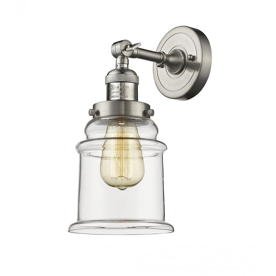 Canton - 1 Light - 7 inch - Brushed Satin Nickel - Adjustable Sconce