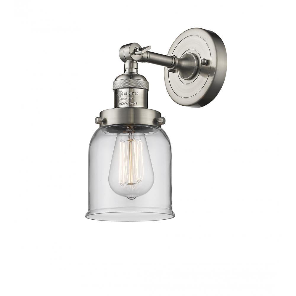 Bell - 1 Light - 5 inch - Brushed Satin Nickel - Adjustable Sconce