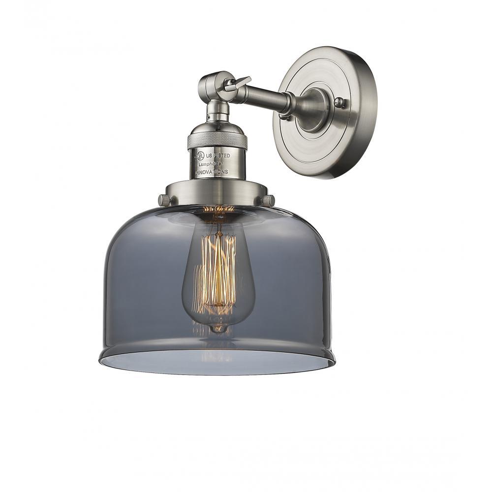 Bell - 1 Light - 8 inch - Brushed Satin Nickel - Adjustable Sconce