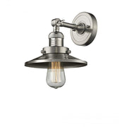 Railroad - 1 Light - 8 inch - Brushed Satin Nickel - Adjustable Sconce