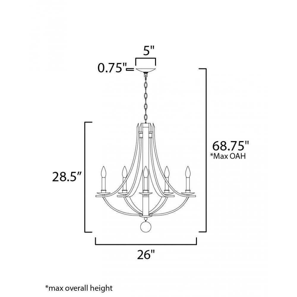 Maxim Lighting BASQUE 20345DWAR Chandelier - Wood