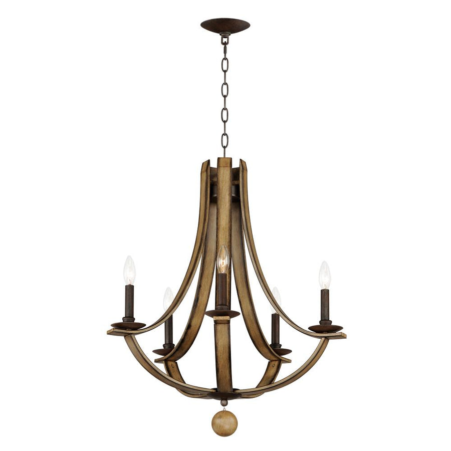 Basque 26 Inch Chandelier – Driftwood/Anthracite