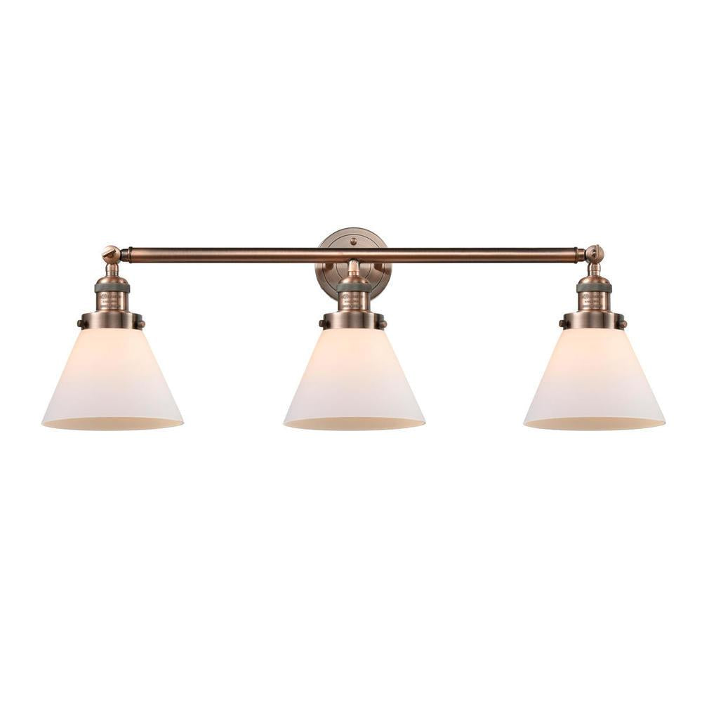 Cone - 3 Light - 32 inch - Antique Copper - Bath Vanity Light