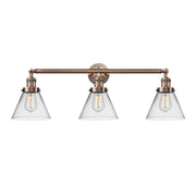 Cone - 3 Light - 32 inch - Antique Copper - Bath Vanity Light