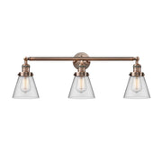 Cone - 3 Light - 30 inch - Antique Copper - Bath Vanity Light