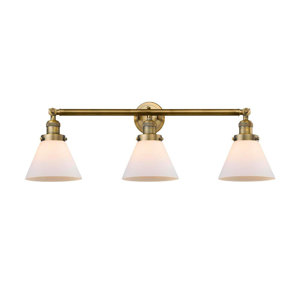 Cone - 3 Light - 32 inch - Brushed Brass - Bath Vanity Light