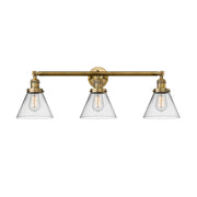 Cone - 3 Light - 32 inch - Brushed Brass - Bath Vanity Light