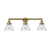Cone - 3 Light - 32 inch - Brushed Brass - Bath Vanity Light