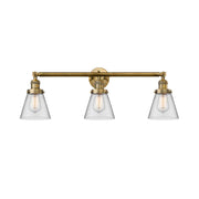 Cone - 3 Light - 30 inch - Brushed Brass - Bath Vanity Light