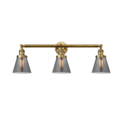 Cone - 3 Light - 30 inch - Brushed Brass - Bath Vanity Light