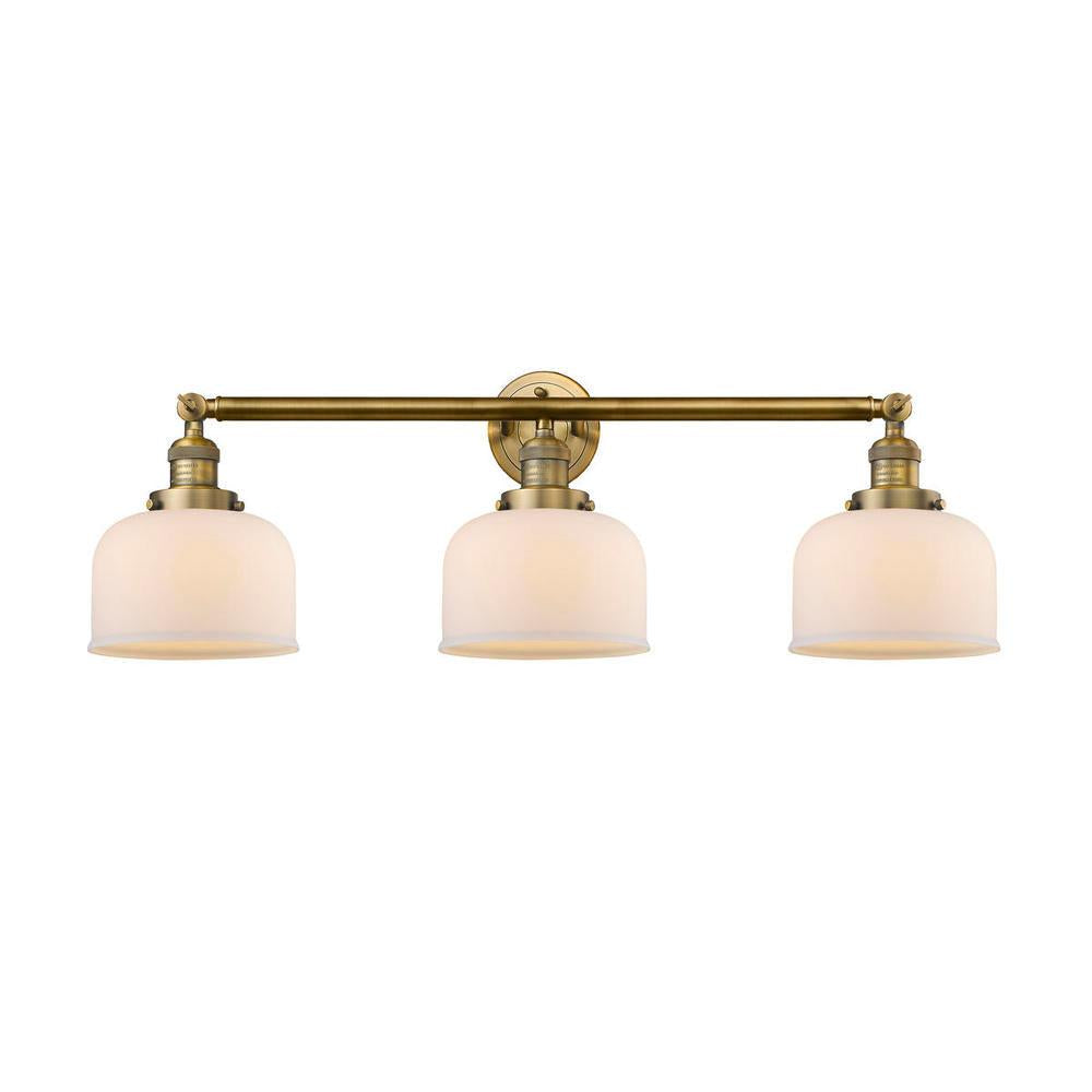 Bell - 3 Light - 32 inch - Brushed Brass - Bath Vanity Light