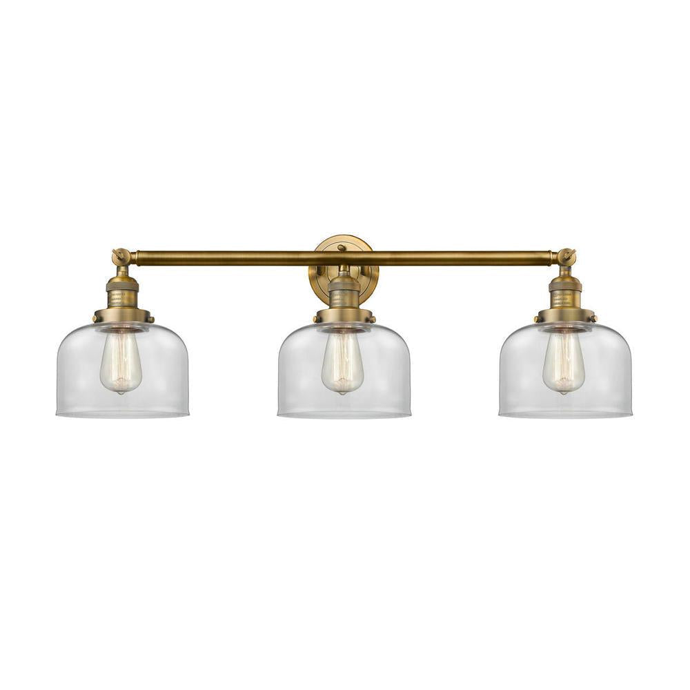 Bell - 3 Light - 32 inch - Brushed Brass - Bath Vanity Light