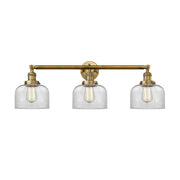 Bell - 3 Light - 32 inch - Brushed Brass - Bath Vanity Light