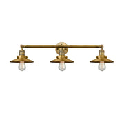 Railroad - 3 Light - 32 inch - Brushed Brass - Bath Vanity Light