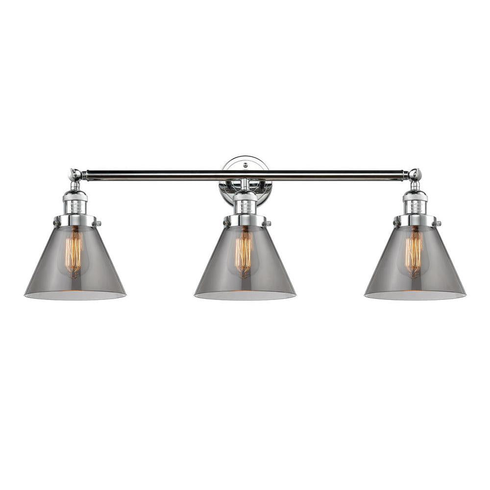 Cone - 3 Light - 32 inch - Polished Chrome - Bath Vanity Light