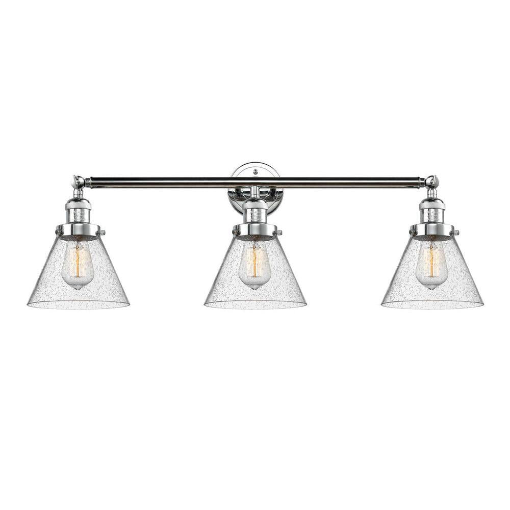 Cone - 3 Light - 32 inch - Polished Chrome - Bath Vanity Light