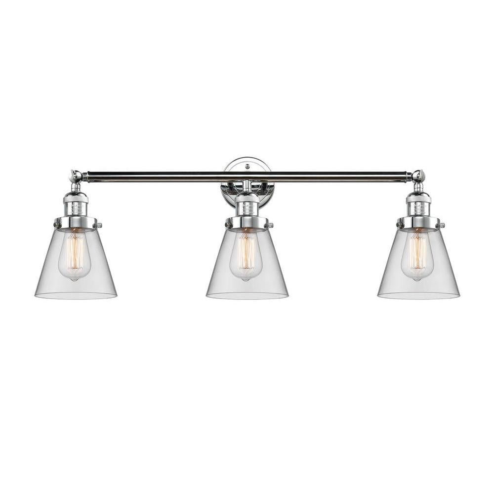 Cone - 3 Light - 30 inch - Polished Chrome - Bath Vanity Light