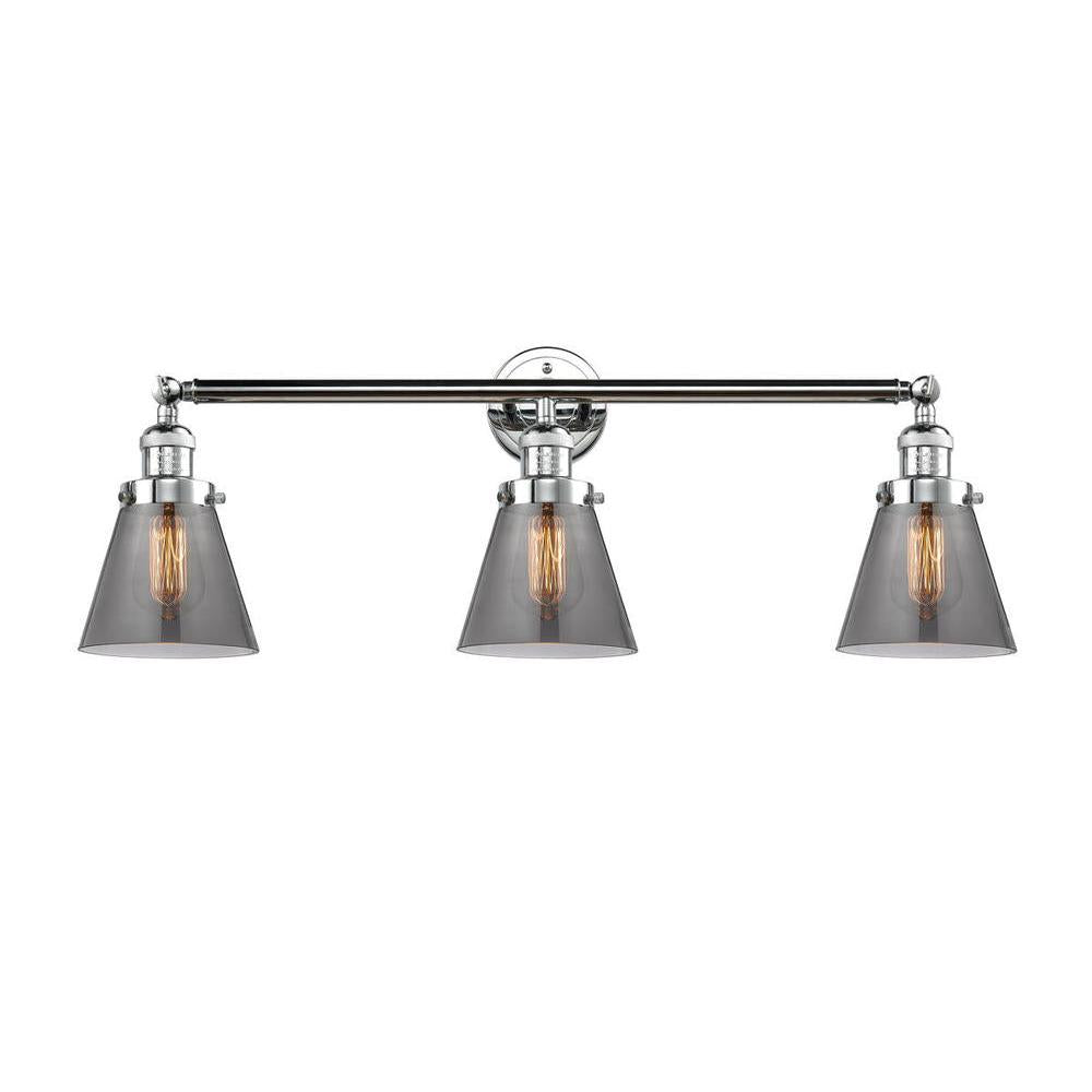 Cone - 3 Light - 30 inch - Polished Chrome - Bath Vanity Light