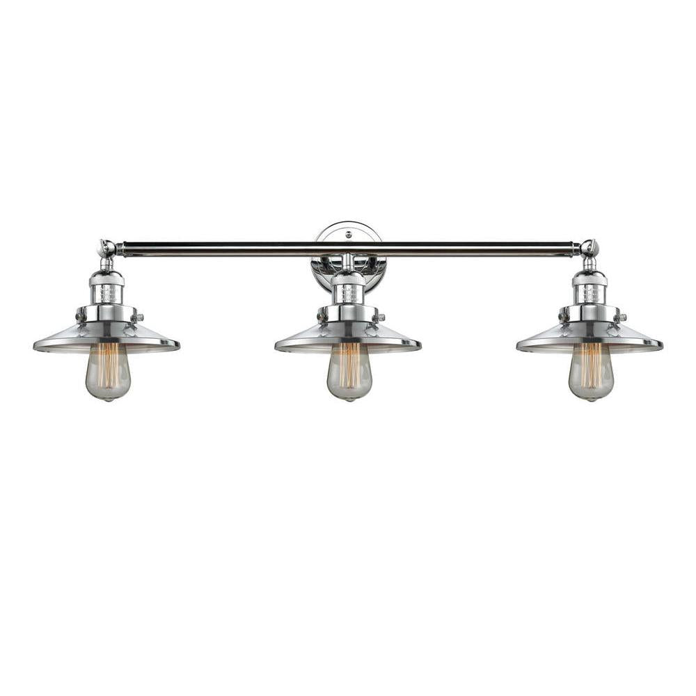 Railroad - 3 Light - 32 inch - Polished Chrome - Bath Vanity Light