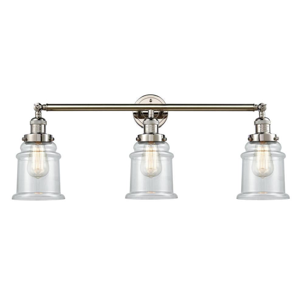 Canton - 3 Light - 30 inch - Polished Nickel - Bath Vanity Light