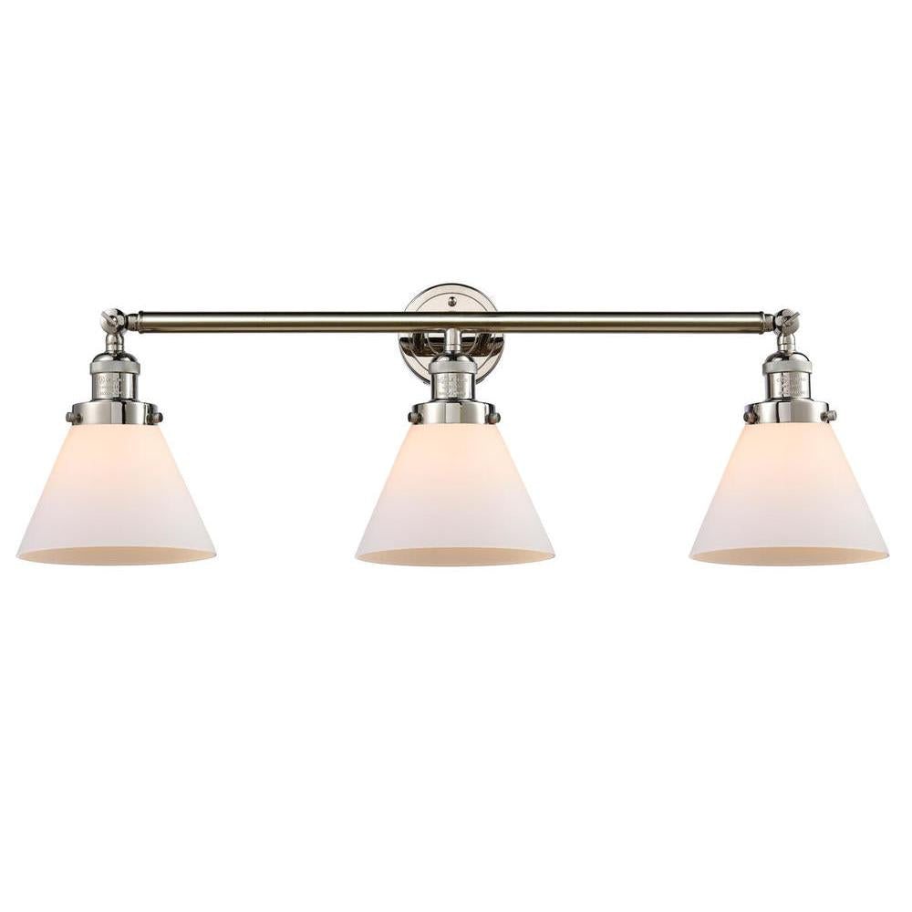 Cone - 3 Light - 32 inch - Polished Nickel - Bath Vanity Light