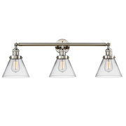 Cone - 3 Light - 32 inch - Polished Nickel - Bath Vanity Light