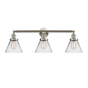 Cone - 3 Light - 32 inch - Brushed Satin Nickel - Bath Vanity Light