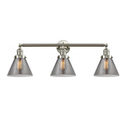 Cone - 3 Light - 32 inch - Brushed Satin Nickel - Bath Vanity Light