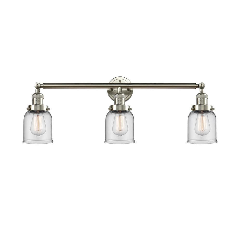 Bell - 3 Light - 30 inch - Brushed Satin Nickel - Bath Vanity Light