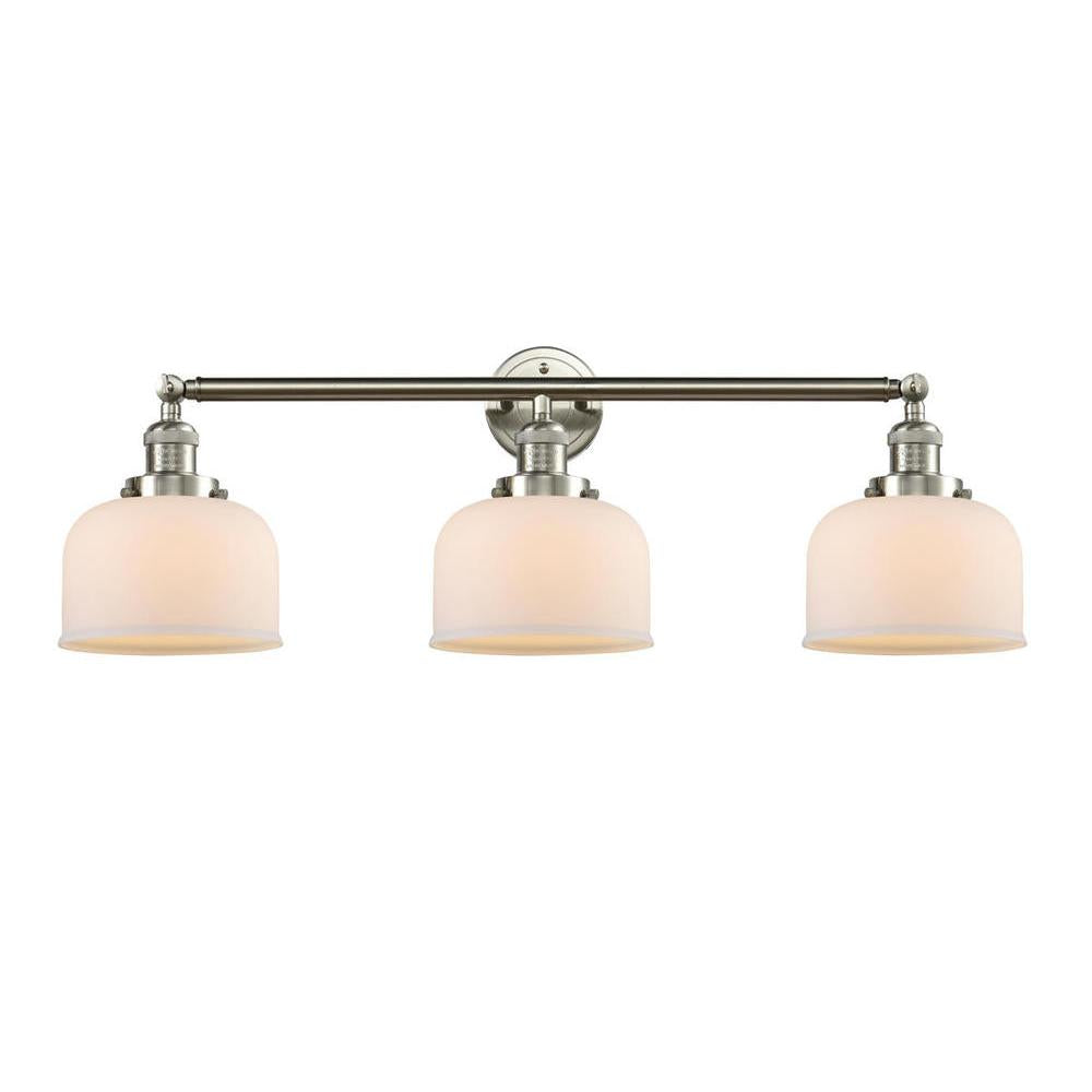 Bell - 3 Light - 32 inch - Brushed Satin Nickel - Bath Vanity Light