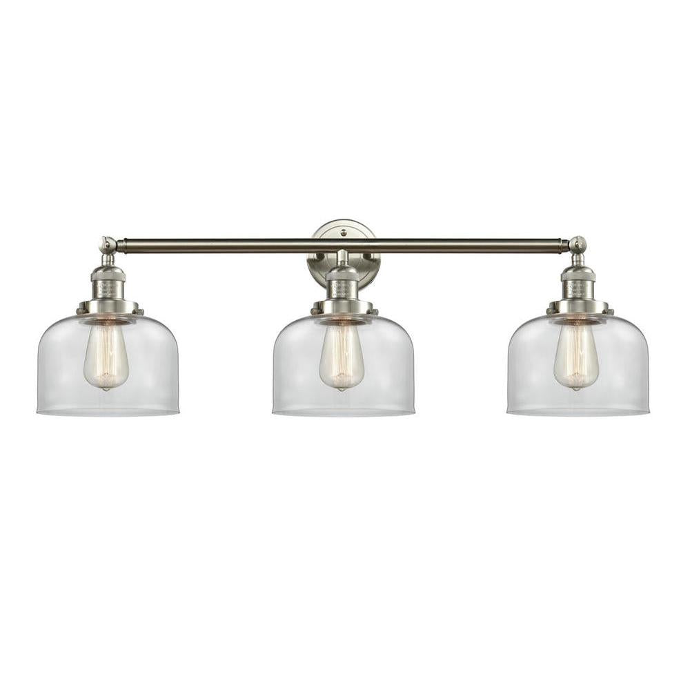 Bell - 3 Light - 32 inch - Brushed Satin Nickel - Bath Vanity Light