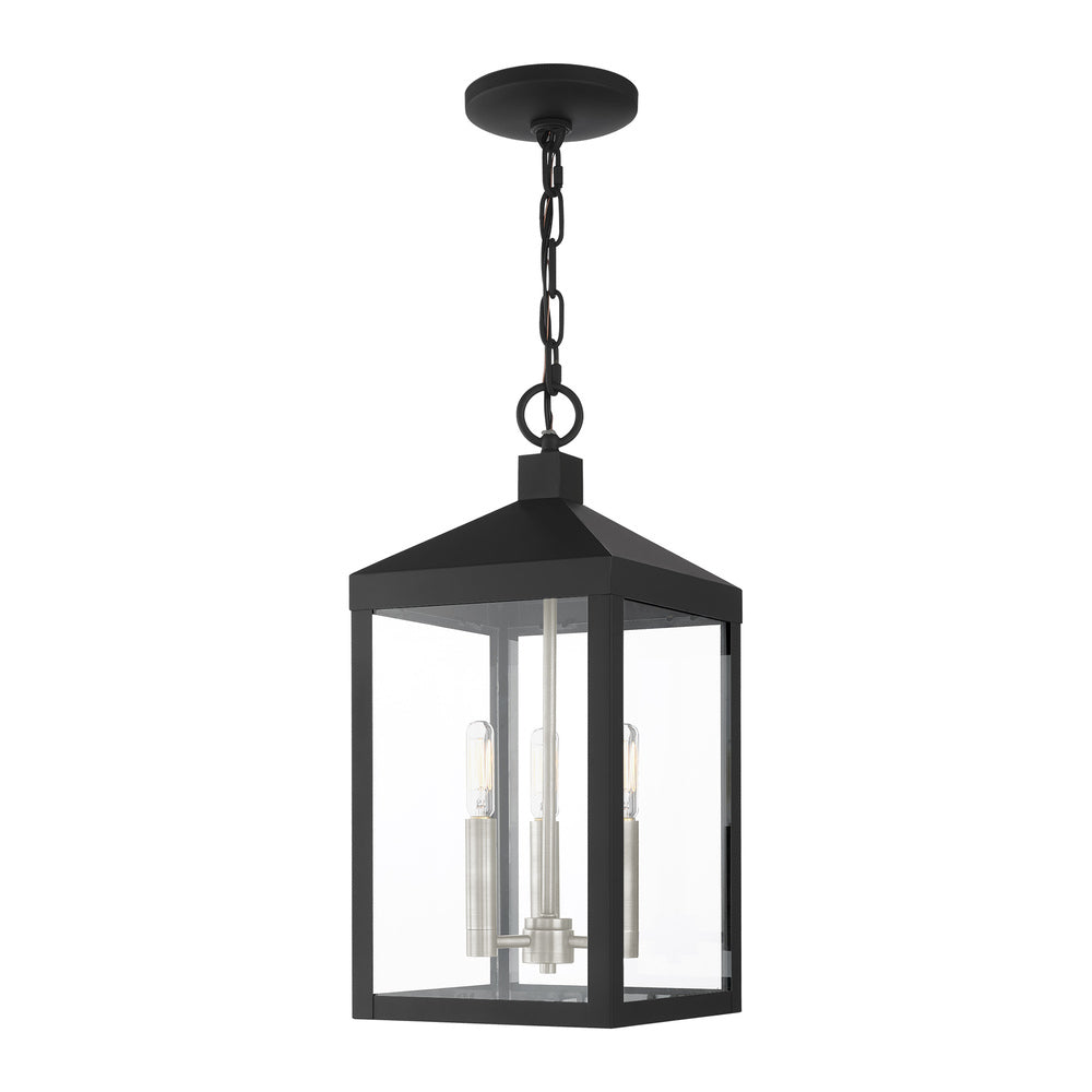 Livex Lighting NYACK 20593-04 Pendant Traditional - Black With Brushed Nickel Cluster