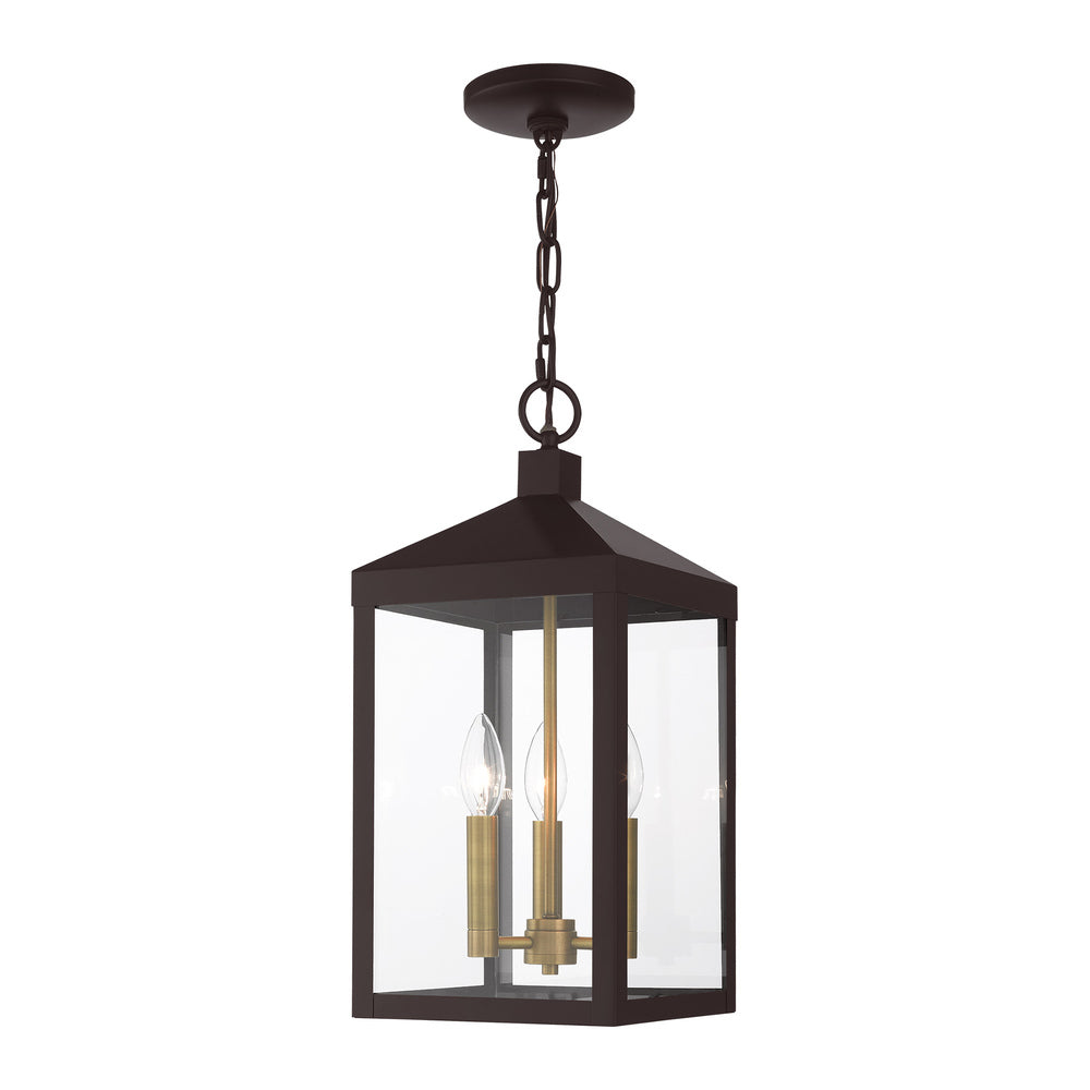 Livex Lighting NYACK 20593-07 Pendant Traditional - Bronze With Antique Brass Cluster